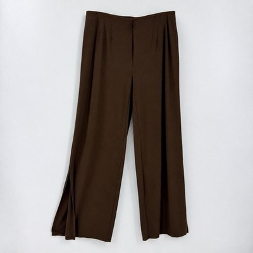 J Jill Wearever Collection Pants size XSP Brown Split Wide Leg Pull on